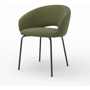 RENDEZ VOUS DÉCO Chaise milly en tissu vert chiné Milly pas cher