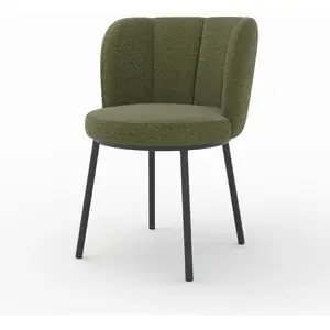 RENDEZ VOUS DÉCO Chaise en tissu vert chiné et pieds noirs - aby Aby pas cher