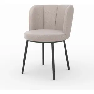 RENDEZ VOUS DÉCO Chaise aby en tissu beige chiné Aby pas cher