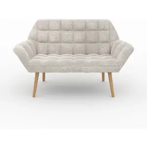 RENDEZ VOUS DECO Canapé 2 places en tissu gris clair - Simba TU pas cher