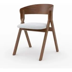 Rendez-vous Déco - Chaise en bois d'hévéa et tissu gris clair - héloïse pas cher