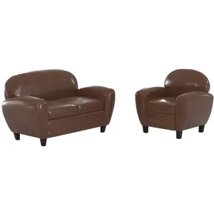 Ensemble canapé et fauteuil marron foncé 3 places - club - club Club pas cher