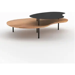 Tables gigognes en bois et metal noir (lot de 2) - moji MojiVendu parconforama