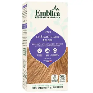 Emblica Coloration Végétale N°5.3 Châtain Clair Ambré Bio 100g pas cher
