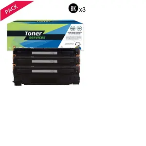 Compatible HP 83A Pack 3 Toners Noir CF283A (HT83/Canon CRG737) pas cher