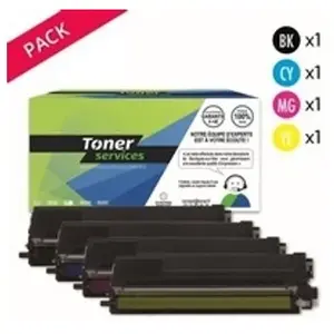 Compatible Brother TN326 Pack 4 toners Noir, cyan, magenta et jaune XL pas cher