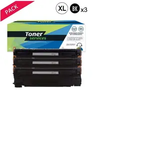 Compatible HP 83X Pack 3 Toners Noir CF283X (HT83X/Canon CRG737)