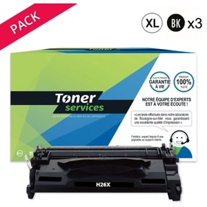 Compatible HP 26X Pack 3 Toners Noir CF226X (HT26XR) pas cher