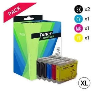 Compatible Brother LC985VALBP Pack 5 Cartouches Noir/couleur XL (Terre... pas cher
