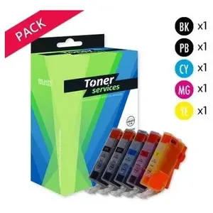 Toner Services Compatible Canon PGI525/CL526 Pack de 5 cartouches Noir et couleurs pas cher