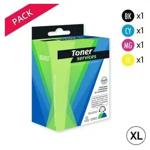 Comparateur de prix : Toner Services Compatible HP 950XL/951XL Pack 4 Cartouches Noir et couleurs (C2P43AE)