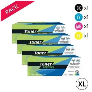 Compatible Ricoh SPC310 Pack 4 toners Noir, cyan, magenta et jaune XL