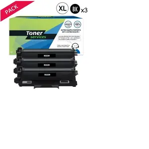 Compatible Brother TN2220 Pack de 3 toners Noirs XL pas cher