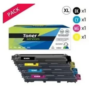 Compatible Brother TN241/245 Pack de 4 toners Noir et couleurs XL pas cher