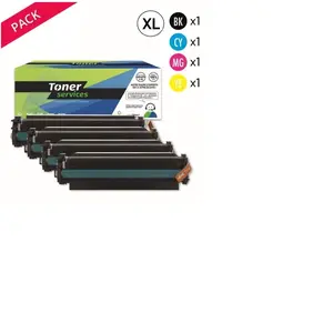 Compatible Canon 046H Pack 4 toners Noir, cyan, magenta et jaune XL