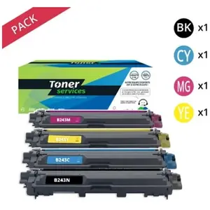 Pack de 4 toners compatibles Brother TN 243 Noir et couleurs