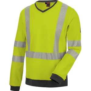 Tee-shirt de travail manches longues haute-visibilité jaune fluo Würth... pas cher