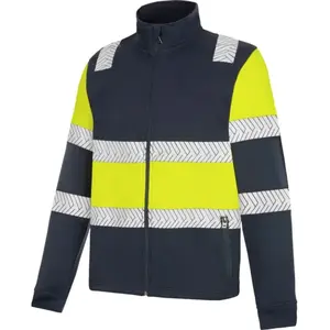 Sweat zippé haute visibilité FLUO ONE jaune/marine  5XL pas cher