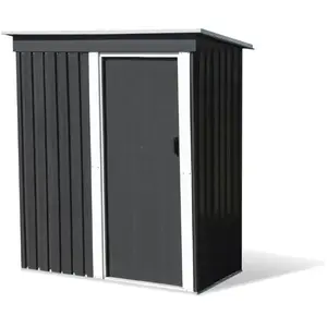 Comparateur de prix : Abri de jardin en métal - 1,14 m² - Gris Anthracite - Acier galvanisé
