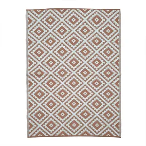 TERRE JARDIN Tapis extérieur réversible pour Balcon et terrasse Terracotta - 270 x 370 - Orange pas cher