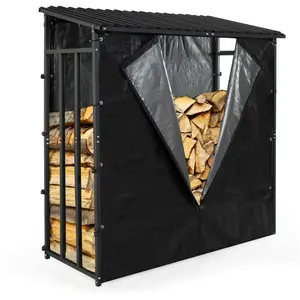 TERRE JARDIN Étagère à bûches 185 x 190 cm avec housse de protection pas cher