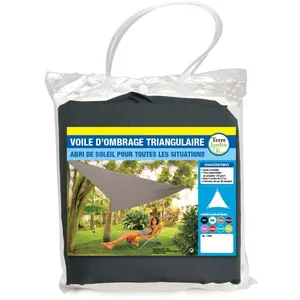 Comparateur de prix : TERRE JARDIN Voile d'ombrage Triangulaire - 3.6 mètres - Gris
