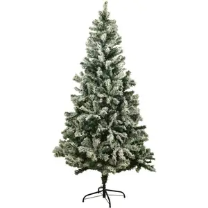 Sapin de Noël artificiel vert enneigé blanc Blooming - Arbre pour déco... pas cher