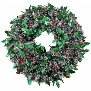 Couronne de l'Avent en guirlande de sapin de Noël artificiel 48 cm pas cher