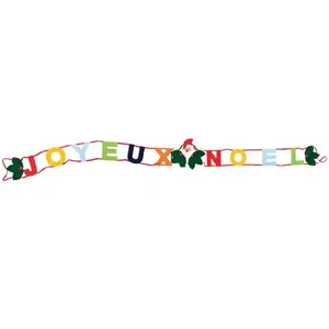 Guirlande bannière Joyeux Noël en feutrine 160 cm pas cher