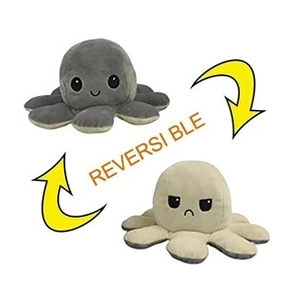 Passionimaux59 Peluche Pieuvre Réversible Gris et Blanc pas cher