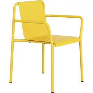 TIPTOE - Fauteuil de repas empilable Panorama - Jaune - Acier thermola... pas cher