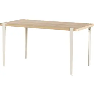 TIPTOE - Table rectangulaire Balthazar - Blanc - Bois recyclé agglomér... pas cher