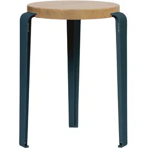 TIPTOE - Tabouret empilable Lou - Bleu - Chêne massif éco-certifié - D... pas cher
