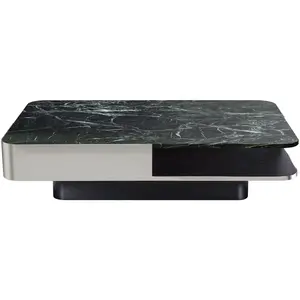Table basse Lounge - Marbre vert large, Inox Red editionVendu parmade-in-design