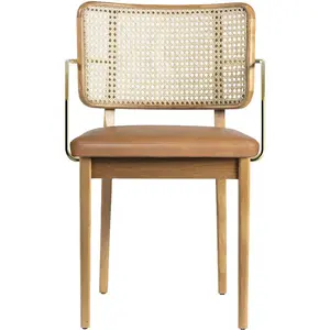 Chaises - Chêne / Accoudoirs Cannage, Cuir Tabac Red edition pas cher
