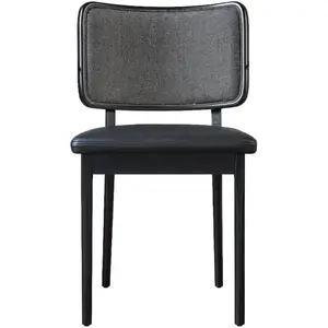 RED Edition - Chaise rembourrée Cannage - Gris - Chêne massif teinté pas cher