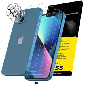 MYLS Kit de 6 3 x Verre Trempé pour iPhone 13 (61 Pouces) et 3 x Prote... pas cher