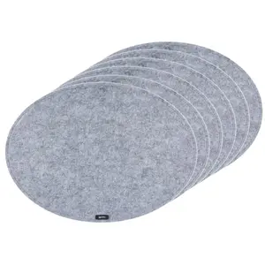 BJORN Set de table ovale - 6 pièces - Feutre recyclé gris TUVendu paramazon