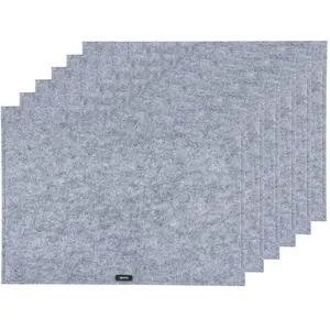 Comparateur de prix : Björn Set de table rectangulaire - 6 pièces - Feutre recyclé gris