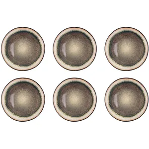 Lot De 6 Assiettes Plates En Grès Marron D26Vendu paramazon