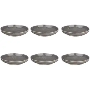 Comparateur de prix : Björn Lot De 6 Assiettes Creuses En Grès Gris D22.5