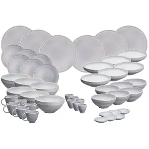Comparateur de prix : Set Vaisselle 48 Pièces En Grès Gris