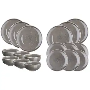 Comparateur de prix : Björn Set Vaisselle 18 Pièces En Grès Gris