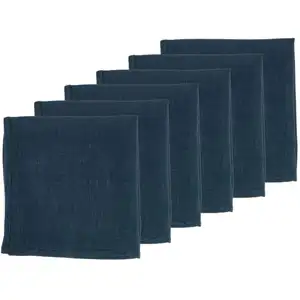 Björn Serviette de table - 6 pièces - Lin et coton bleu nuit pas cher