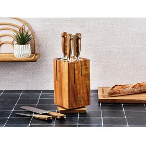 Björn Bjorn - Bloc avec couteaux de cuisine Jakob Skagen bois mat - 7 pièces T.U