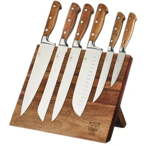 Björn Bjorn - Bloc avec couteaux de cuisine Jakob Vantaa bois mat  - 7 pièces T.U