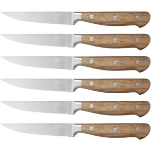 Björn Bjorn - 6 Couteaux à steak Jakob inox bois - 22x2x1 cm T.U