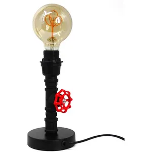 SAMPA Lampe de bureau moderne Robin métal noir et rouge compatible led
