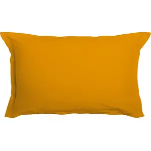 Home collection Blanc Passion - 2 Taies d'oreiller 100% Coton unies safran 50x70 cm pas cher