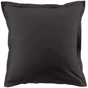 Home collection Blanc Passion - 2 Taies d'oreiller en coton unies gris foncé 63x63 cm pas cher